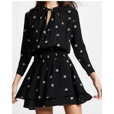 NEW Revolve Rails Jasmine Black Rivet Stars Mini Dress Size Small NWT