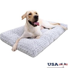Washable Dog Bed Plush Crate Mat Anti-Slip Pet Sleeping Pad All Breeds New