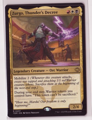MTG Tarkir: Dragonstorm #237 Zurgo, Thunder's Decree
