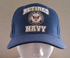Retired United States Navy Baseball Cap   Blue   Embroidered   Brand New
