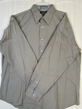 Men's size L 34/35 Croft & Barrow Button Up Shirt Brown Long Sleeve Cotton