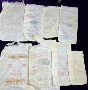 Vintage Antique Worchester Salt Sack Bags Feed 1900 1920s