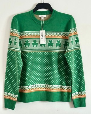 M&S Marks & Spencer Jumper Sweater MEDIUM Green St Patricks Ireland Irish NEW UK