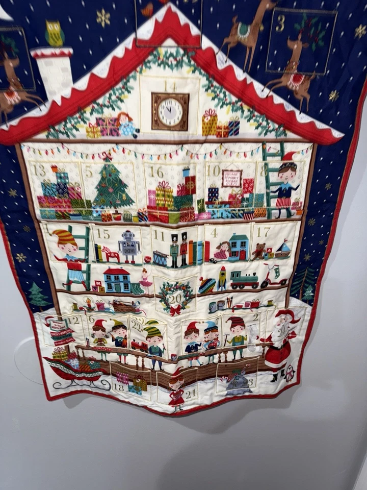 Christmas Advent Calendar Santa's Workshop 21x27” EUC N - Image 2 of 4