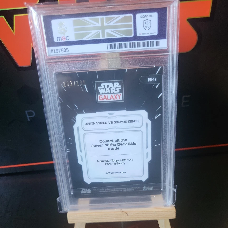 2024 Topps Star Wars Galaxy Chrome Darth Vader vs Obi-Wan 102/199 Aqua MGC 9 - Image 4 of 4