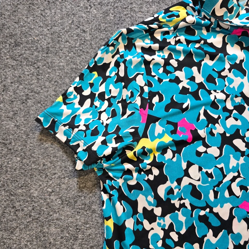 Jamie Sadock Top Women SIze Medium Green Black 1/4 Zip Golf Performance Stretchy - Image 4 of 4