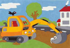 Arte Espina Kinderteppich -Bagger-