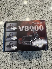 Victoper Rechargeable Headlamp, 8 LED 18000 High Lumen Bright Head Lamp with Red