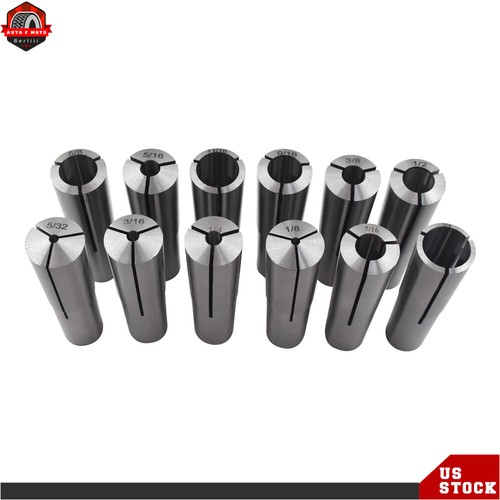 12 Pack #3 Morse Taper Shank Collets 3MT MT3 1/8" - 3/4" Chuck Set New - Picture 4 of 8