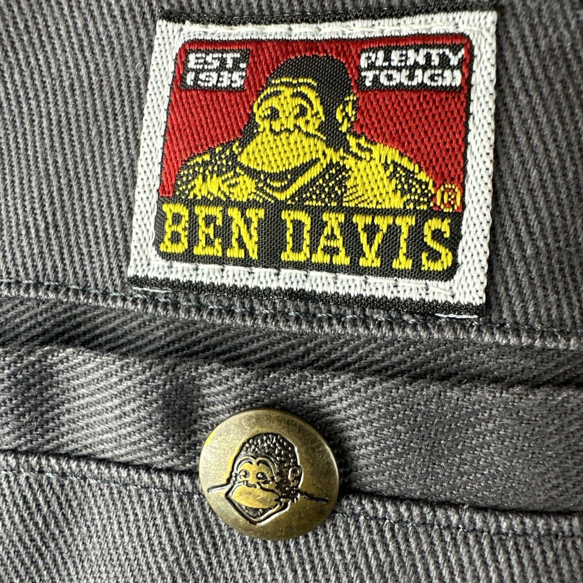 🦍 Vintage 90s Ben Davis Grey Workwear Pants Sz 44x30 USA Made