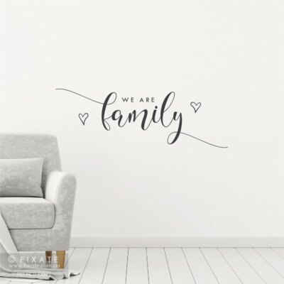 WE ARE FAMILY HEARTS Room Quote Wall Art Decal Words Lettering Home  Decor