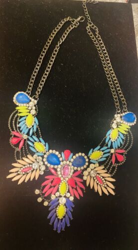 Multi-colored Long Costume Jewelry Necklace, Faux 