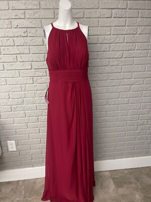 Dusty Sage Bridal Bridesmaid David's Bridal F19931 NWT Azazie Burgundy  Bonnie Allure Halter Bridesmaid Dress Size 14