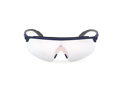 Adidas SP0044 92C Blue Mirrored Plastic Half-Rim Sport Sunglasses Frame 137-140