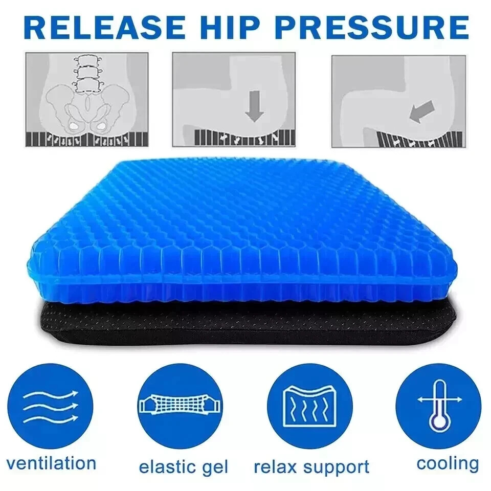 Gel Seat Cushion Double Thick Egg Seat Cushion Non-Slip Cover Breathable Design