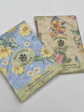 VTG sultans linens 1960s plastic tablecloth LOT OF 2 Floral Flower Power MCM