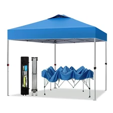 PHI VILLA Pop-up Canopy 10x10 Patio Tent Instant Gazebo Canopy with Wheeled Bag,