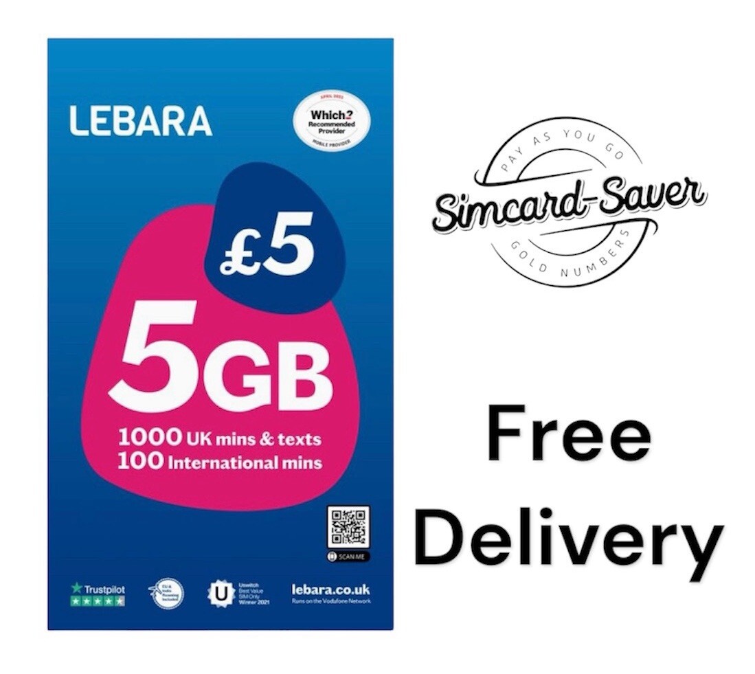 LEBARA SIM Card PAYG Nano/Micro/Standard TRIO SIM CARD UK Pay As You Go 5G eBay