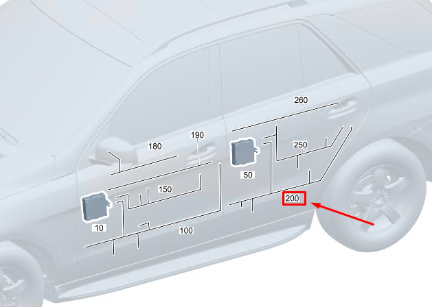 Neu MERCEDES-BENZ EQC Kabelbaum für die hintere Tür A2535406615 Original