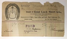 1901 Good Luck Shirt Company Antique Sales Bill Document Fitchburg Massachusetts