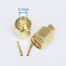1pc Gold SMA Male Plug Solder RF Straight Connectors for RG402 semi-rigid cable