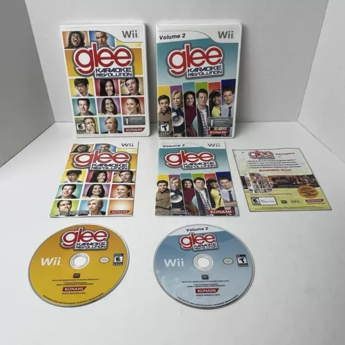 Karaoke Revolution Glee Vol. 1 & Vol. 2 Nintendo Wii Complete With Manual Lot 2