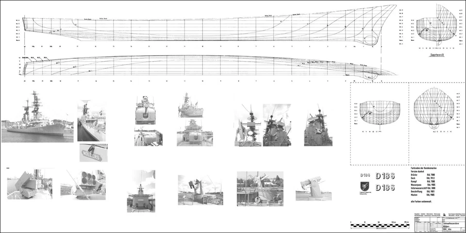 MÖLDERS D 186, Lenkwaffenzerstörer 1956-2003. Modellbauplan - Bild 4 von 4