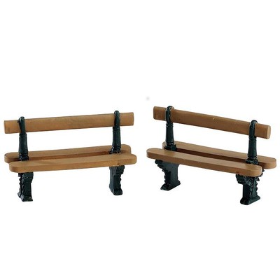 New Lemax Figurines Double Seated Bench Set Of 2 74235 Polyresin