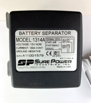 Sure Power 1314A Battery Separator - 12V 100A cont