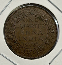 1939 British India 1/4 Anna - George VI Coin