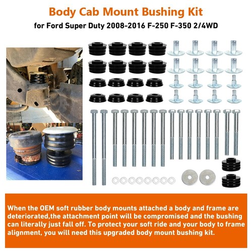 KF04060B Body Cab Mount Bushing Kit for Ford F250 F350 Super Duty 2008-16 2/4WD - Picture 13 of 16