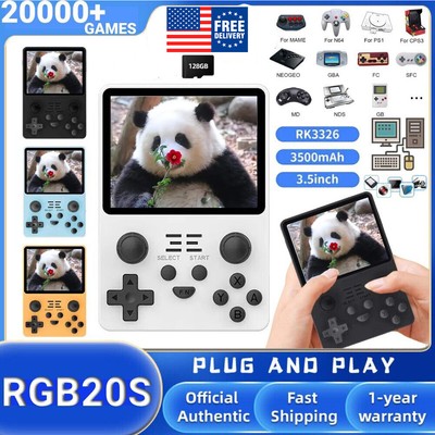 POWKIDDY RGB20S RETRO HANDHELD POCKET GAME CONSOLE 128gb 20000+ GAMES-24HR POST