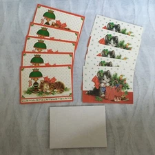 10 NEW Vtg Paper Magic Group Kitten Sleeping Present Tree Christmas Cards Unused