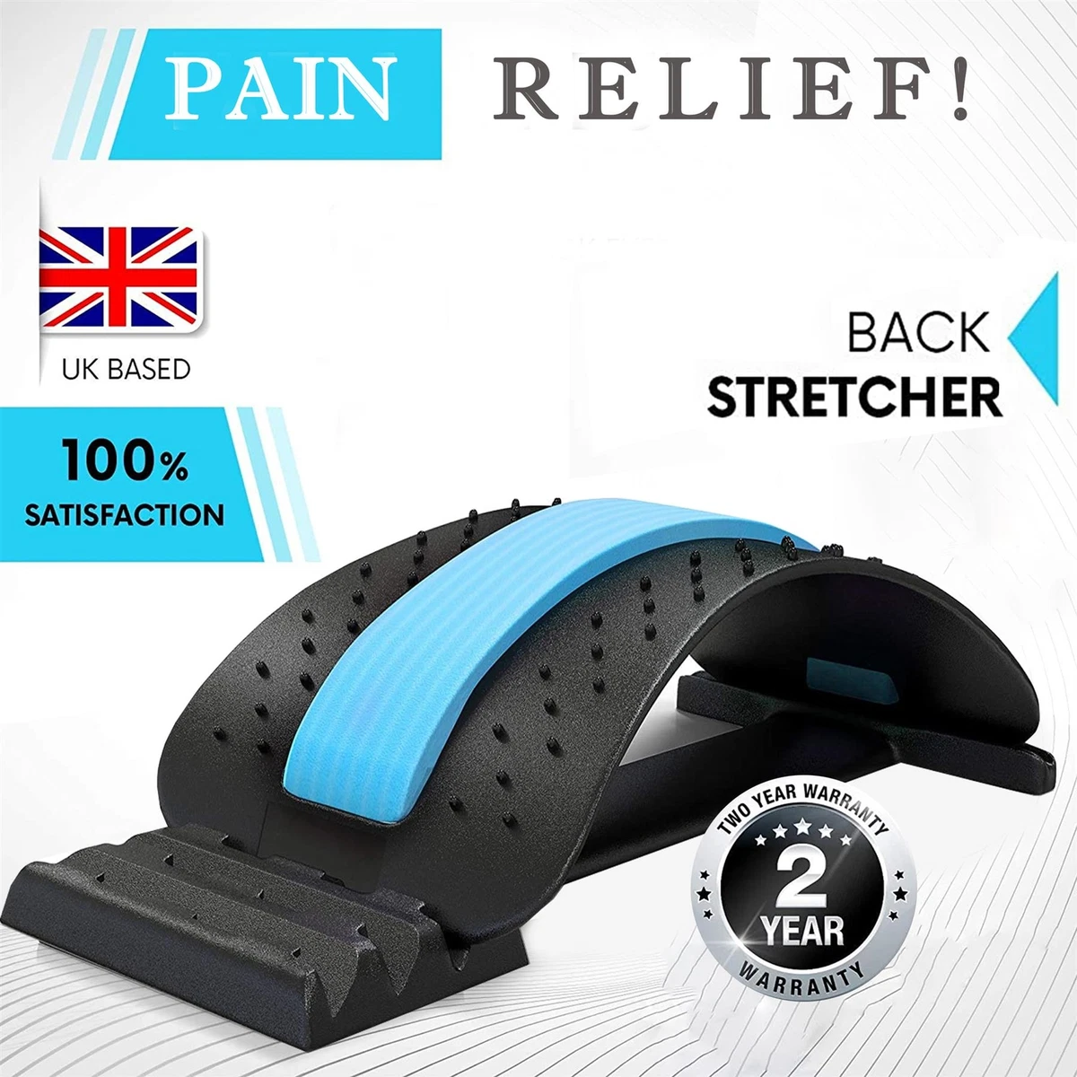 Back Stretcher Posture Corrector Back Pain Tension Relief Lower Lumbar Massage