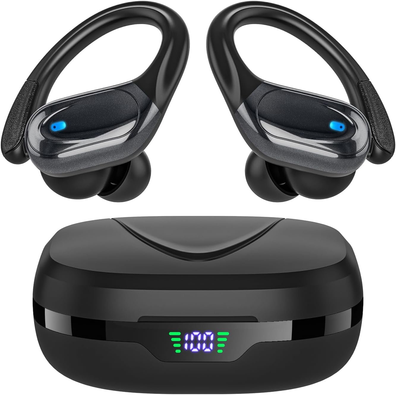 Wireless Bluetooth Earbuds with Noise Cancellation Mic in Black-image