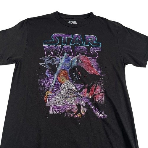 Star Wars Shirt Darth Vader Luke Skywalker Tie Fighter Black Men's Size Medium - Picture 2 of 8