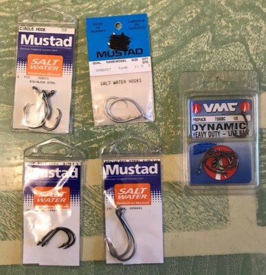 5 Packs Of Mustad VMC Saltwater Fishing Hooks