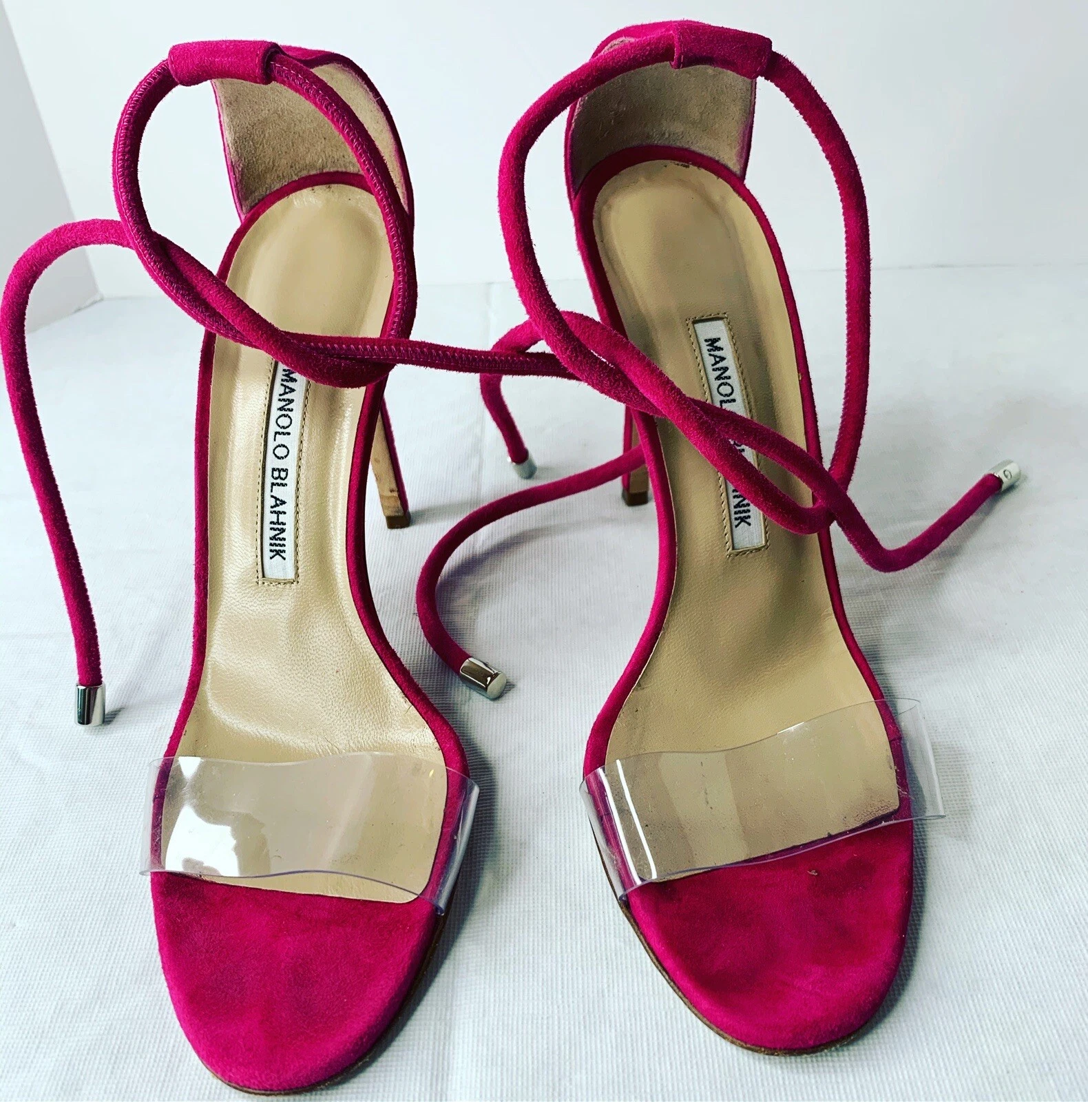 MBT Authentic Manolo Blahnik Estro PVC Ankle Strap Sandal MSRP. $745