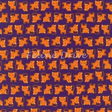 Feline Drive Fabric URBAN ZOOLOGIE MINIS Spooky Cats Fat Quarter 18"x22" FQ