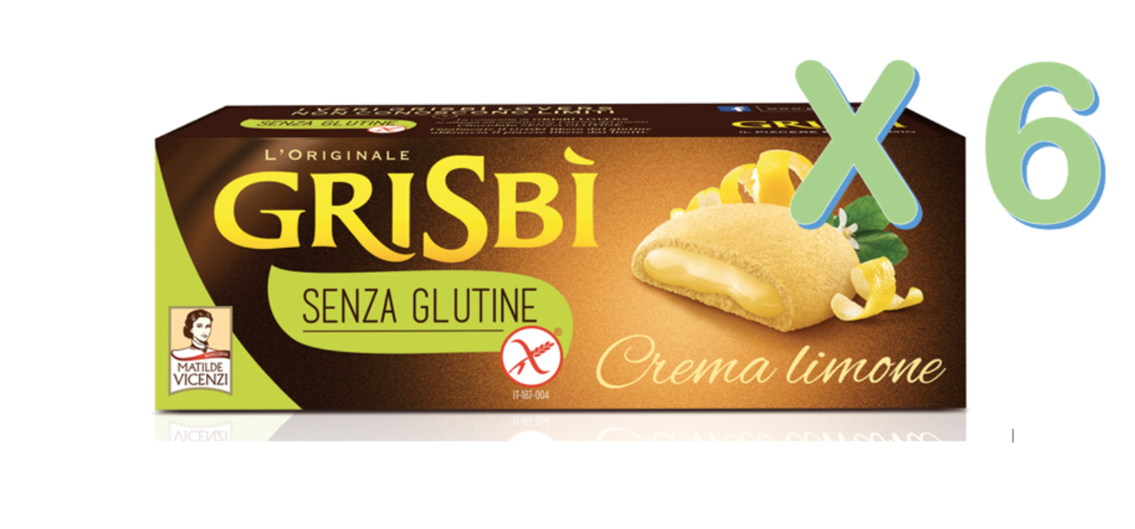 'Vicenzi' Grisbi' Gluten Free Cookie Shortcrust Pastry with Cream Lemon 6 X 150g