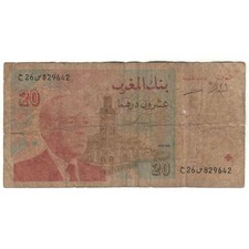 [#230426] Billet, Maroc, 20 Dirhams, 1996, KM:67e, AB