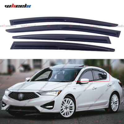 For 13-21 Acura ILX Sedan JDM Wavy Mugen Style Window Visors Rain Guards Vents