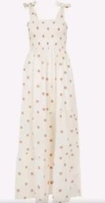 Monsoon Accessorize Bandeau Spot Maxi Dress Ivory UK Small 8-10 Bnwt