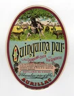antique label QUINQUINA PUR - Chanabier father & son in Aurillac /TE5572