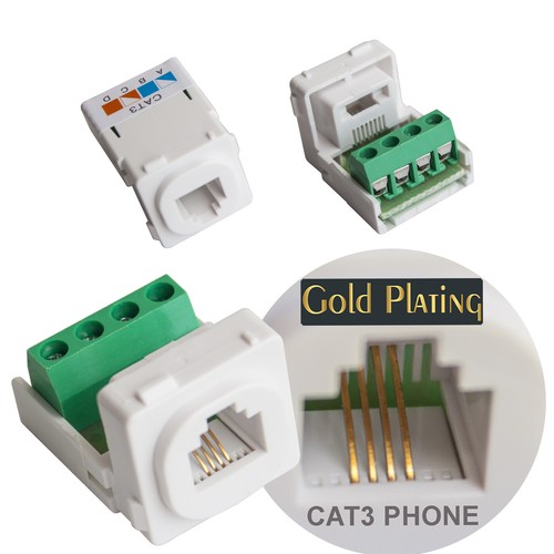 2Port RJ-11 RJ-12 Telephone Socket Cat3 Phone Insert with Wall Plate - Picture 7 of 13