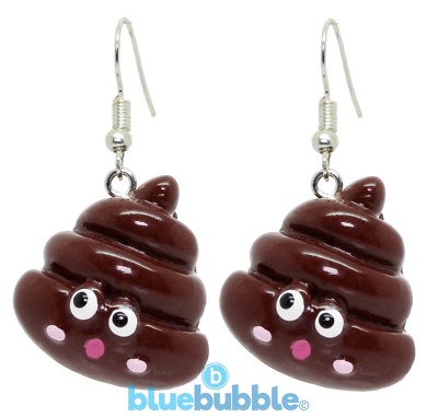 Bluebubble MY EMOJI Smiling Pile of Poop Earrings Funky Fun Novelty ...