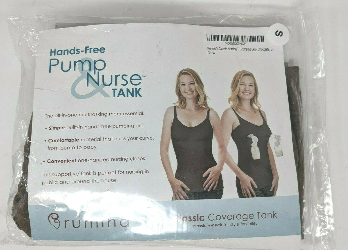 Rumina Hands-Free Pump & Nurse Full Coverage Nursing Tank Chocolate Brown  Size S