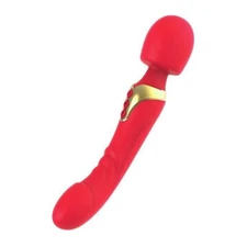Double Delight Wand Massager, Personal Massager with Powerful Vibration - Red
