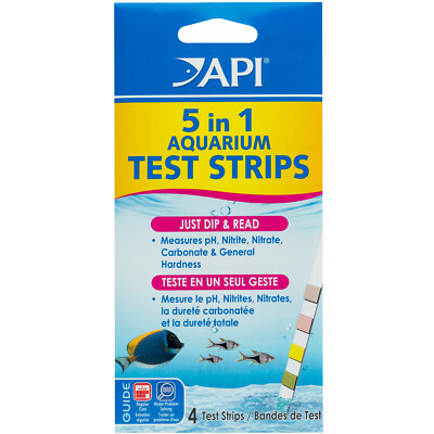 API 5 in 1 Aquarium Test Strips for Freshwater and Saltwater Aquariums 4 Tests
