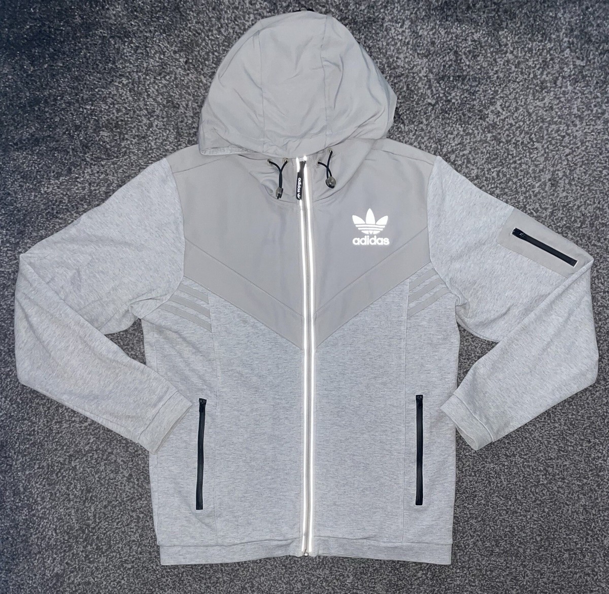 Adidas Originals Full Zipped Reflective Tech Hoodie Sweatshirt Men’s Size M